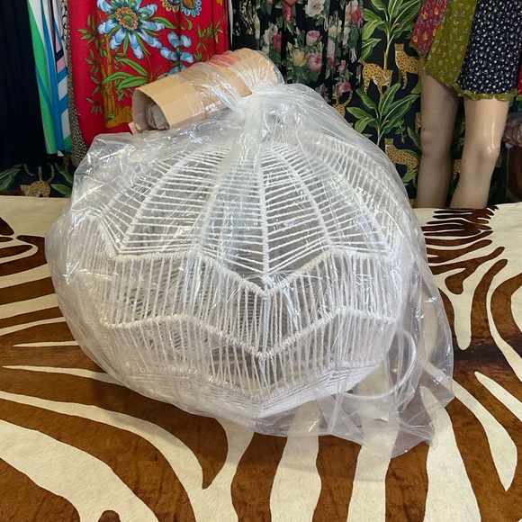 SOLD New Large Rattan Globe Light Pendan Woven Hanging Modern Interior Design - Picture 4 of 7